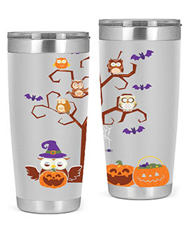 Owl With Pumpkin Halloween Tree A TurtleRabbit 16#- owl- Tumblers