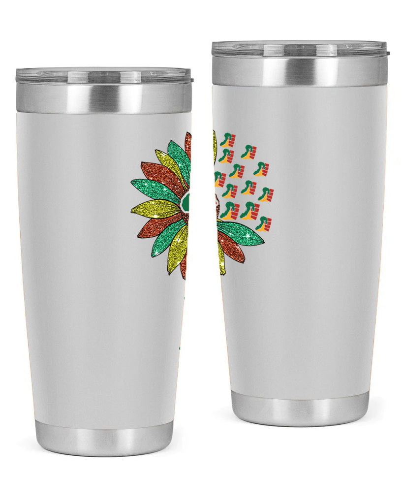 Sunflower Fist Juneteenth Black History 24#- Juneteenth- tumbler