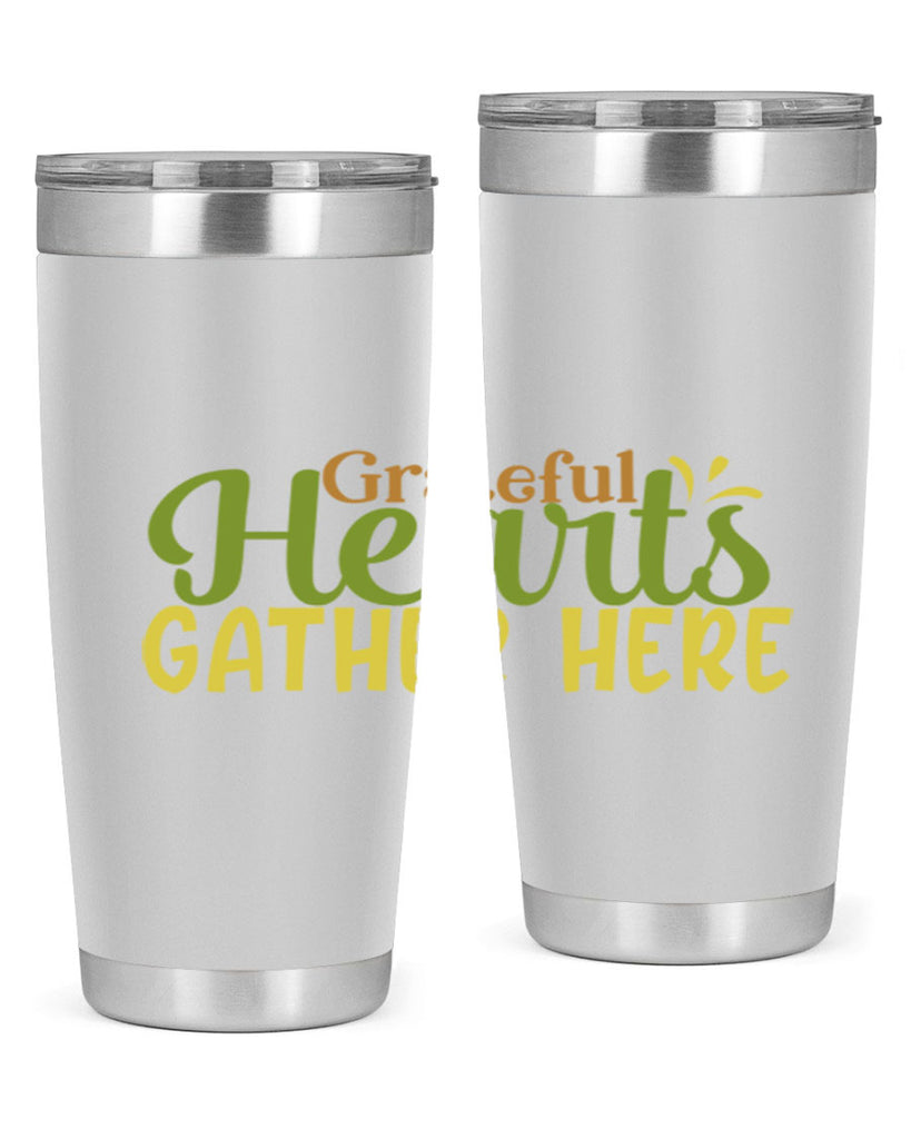 grateful hearts gather here 59#- thanksgiving- Tumbler