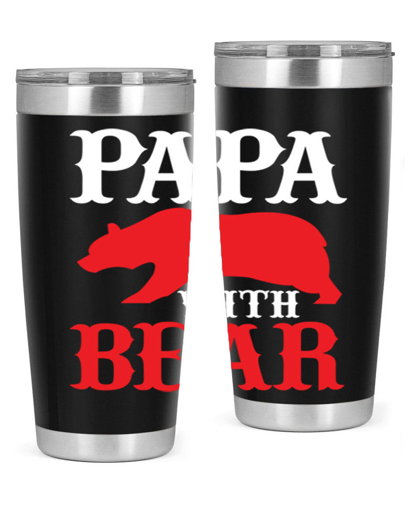 PAPA WITH BEAR 111#- grandpa - papa- Tumbler