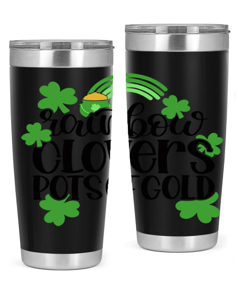 Rainbow Clovers Pots Of Gold Style 35#- St Patricks Day- Tumbler