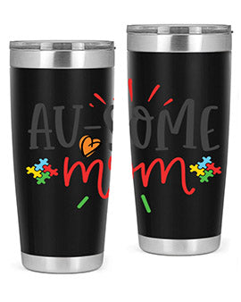 ausome mom Style 4#- autism- Tumbler