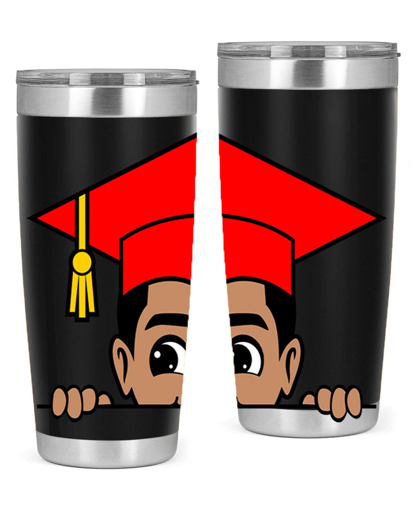 peekaboo afro puffs grad boy 20#- black men - boys- tumbler