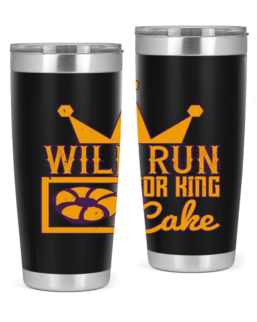 will run for king cake 28#- mardi gras- Tumbler