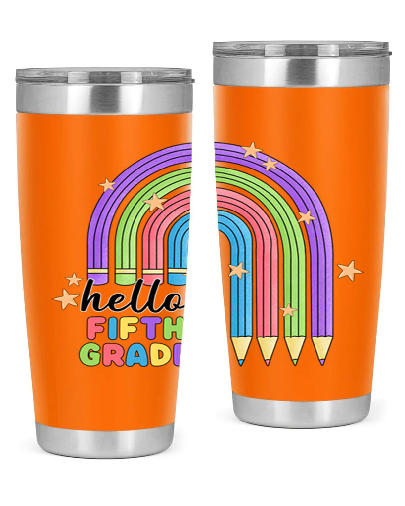 Hello 5th Grade Pencil Rainbow 13#- 5th grade- Tumbler