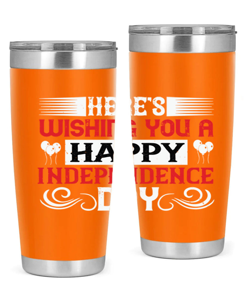 Heres wishing you a happy Independence Day Style 111#- Fourt Of July- Tumbler