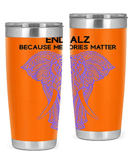 Purple Elephant Alzheimer Awareness 212#- alzheimers- Tumbler