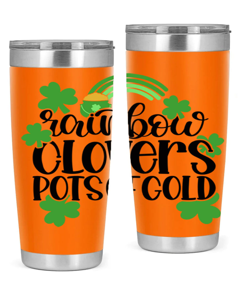 Rainbow Clovers Pots Of Gold Style 35#- St Patricks Day- Tumbler
