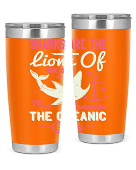 Sharks are the lions of the seaThey glamorize the oceanic glory Style 28#- shark  fish- Tumbler