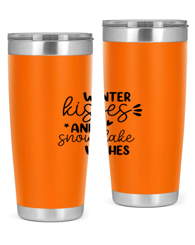 Winter Kisses And Snowflake Wishes 516#- winter- Tumbler