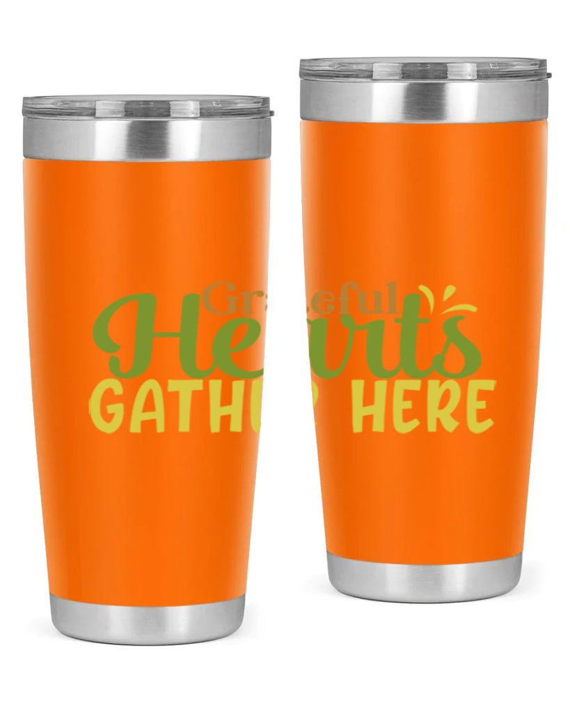 grateful hearts gather here 59#- thanksgiving- Tumbler