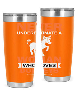 never underestimate a woman who loves donkeys Style 1#- donkey- Tumbler