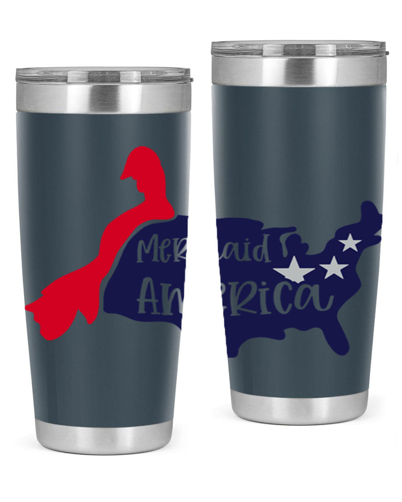 Mermaid In America Style 167#- Fourt Of July- Tumbler