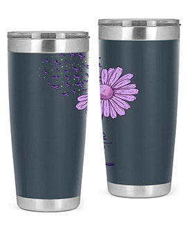 Purple Daisy Faith AlzheimerS Awareness 209#- alzheimers- Tumbler