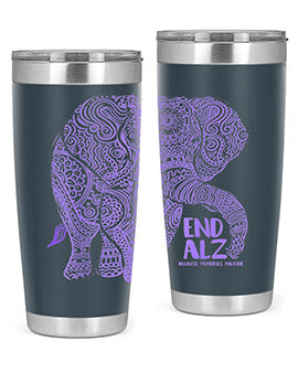Purple Elephant Alzheimer Awareness 210#- alzheimers- Tumbler