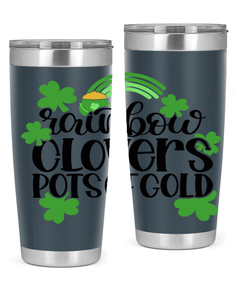 Rainbow Clovers Pots Of Gold Style 35#- St Patricks Day- Tumbler