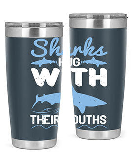 Sharks hug with their mouths Style 22#- shark  fish- Tumbler