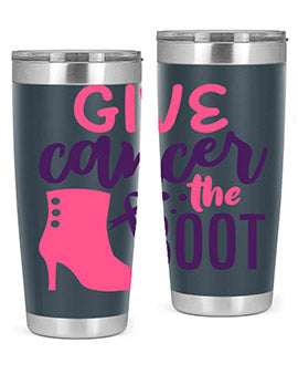 give cancer the boot Style 1#- breast cancer- Tumbler