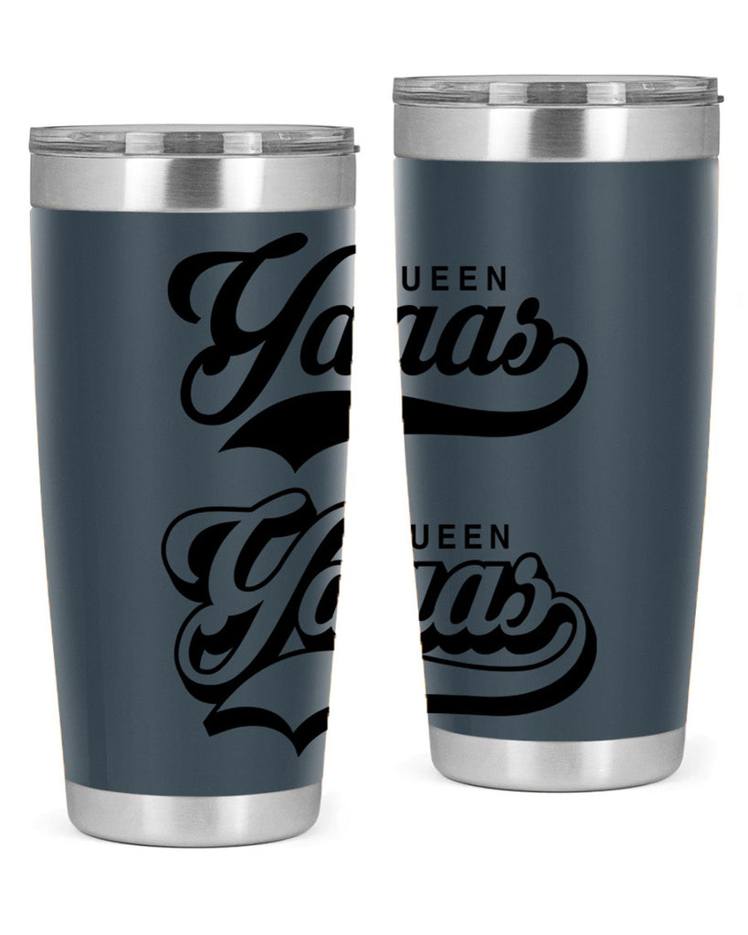 yaaas queen script 5#- black words phrases- Cotton Tank