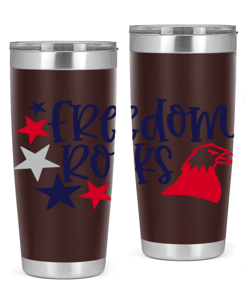 Freedom Rocks Style 148#- Fourt Of July- Tumbler