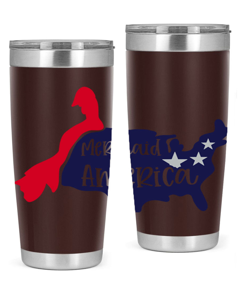 Mermaid In America Style 167#- Fourt Of July- Tumbler