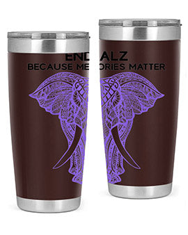 Purple Elephant Alzheimer Awareness 212#- alzheimers- Tumbler