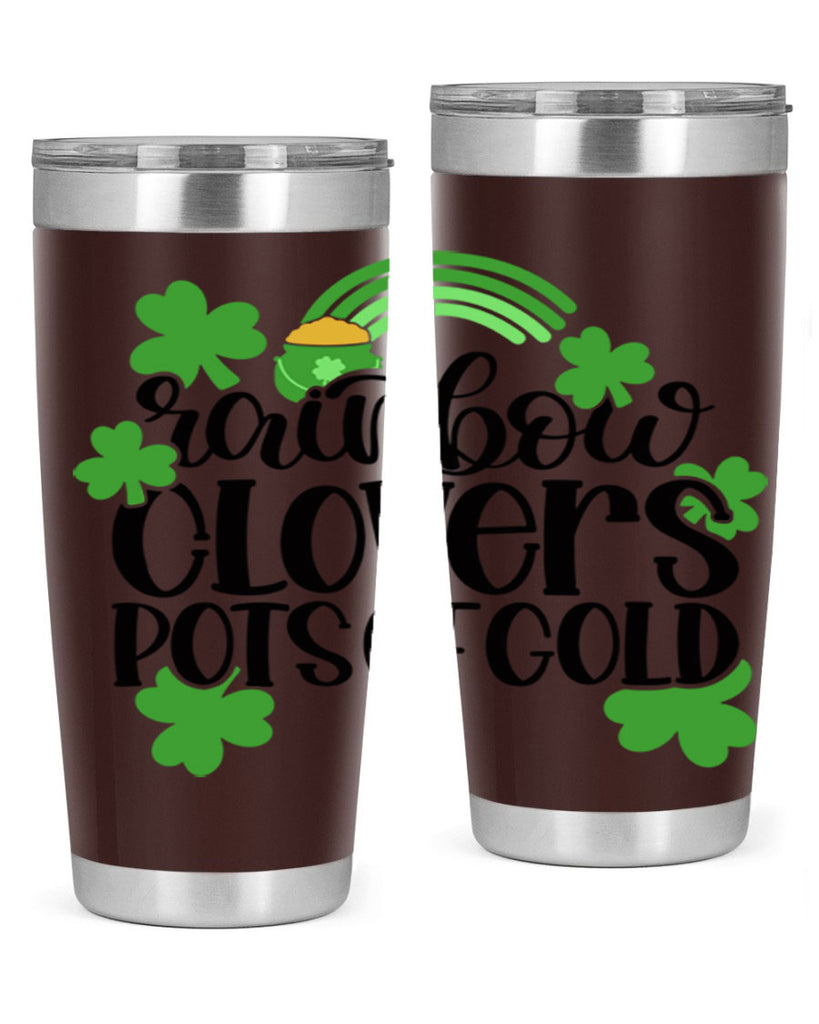 Rainbow Clovers Pots Of Gold Style 35#- St Patricks Day- Tumbler