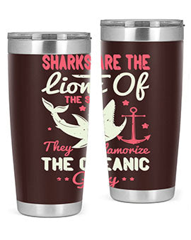 Sharks are the lions of the seaThey glamorize the oceanic glory Style 28#- shark  fish- Tumbler