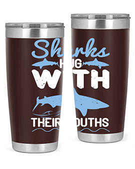 Sharks hug with their mouths Style 22#- shark  fish- Tumbler