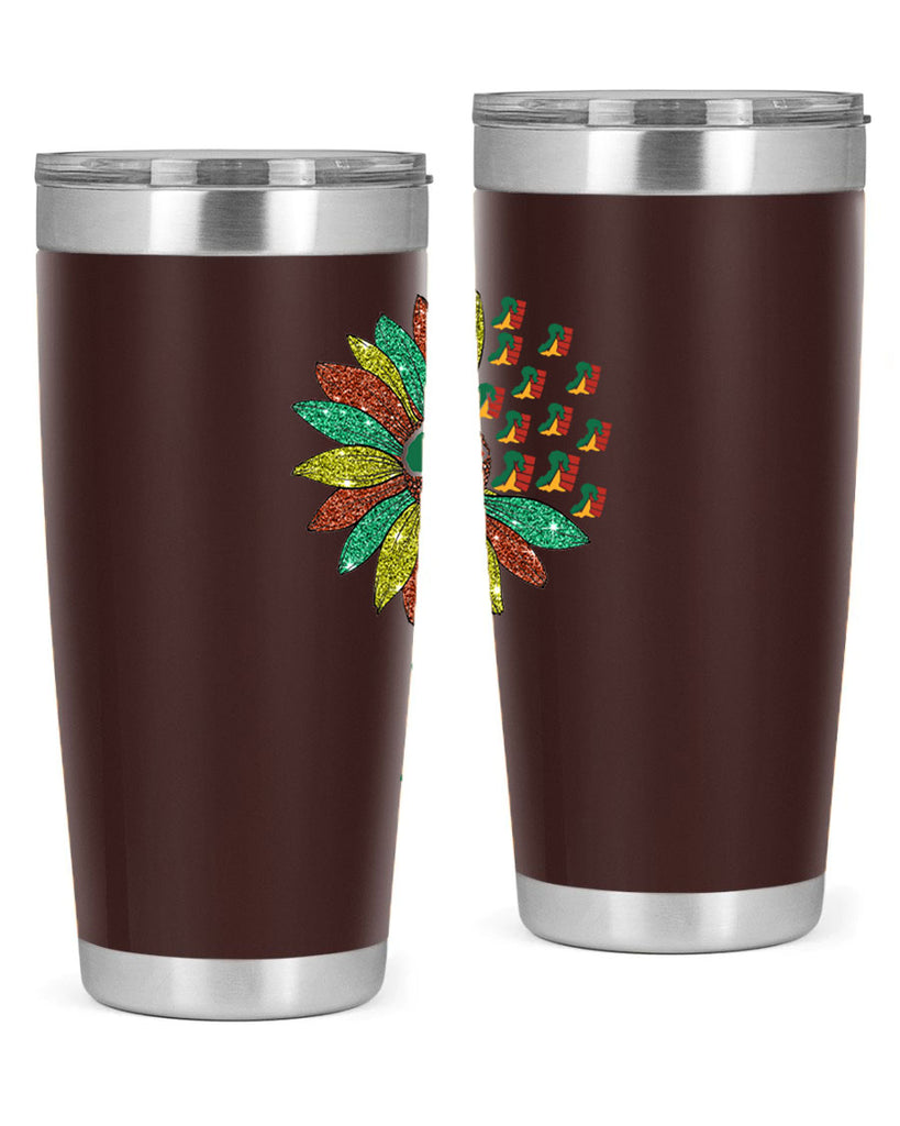 Sunflower Fist Juneteenth Black History 24#- Juneteenth- tumbler