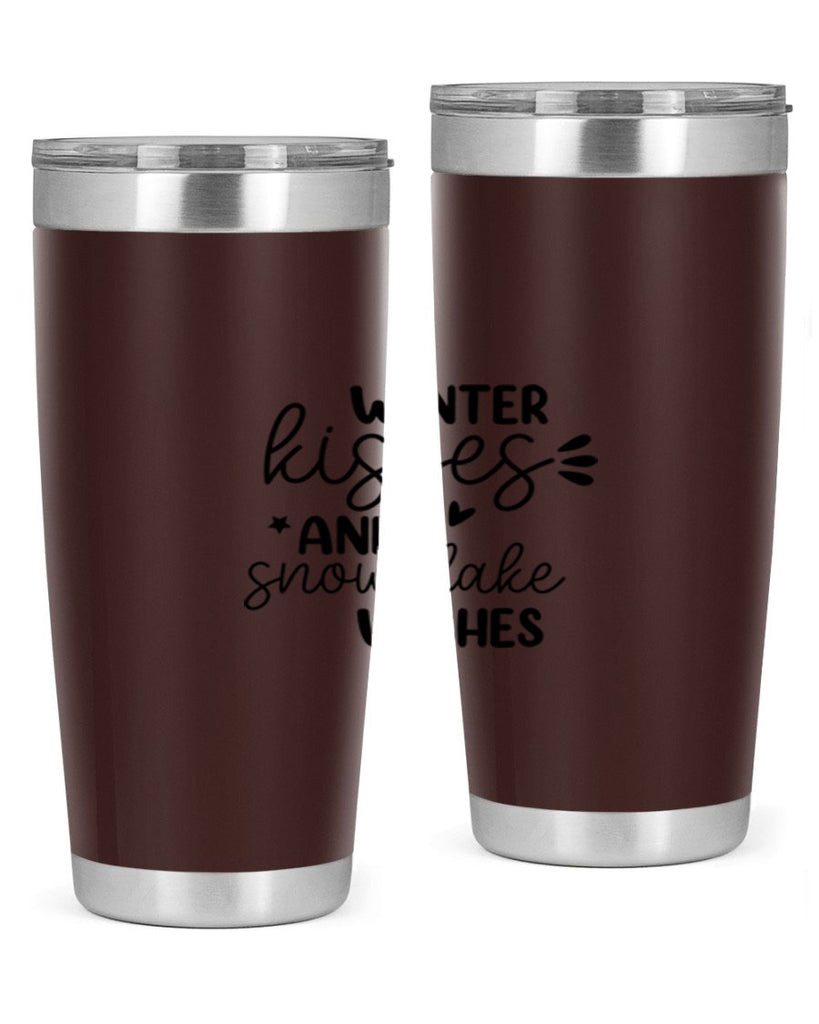 Winter Kisses And Snowflake Wishes 516#- winter- Tumbler