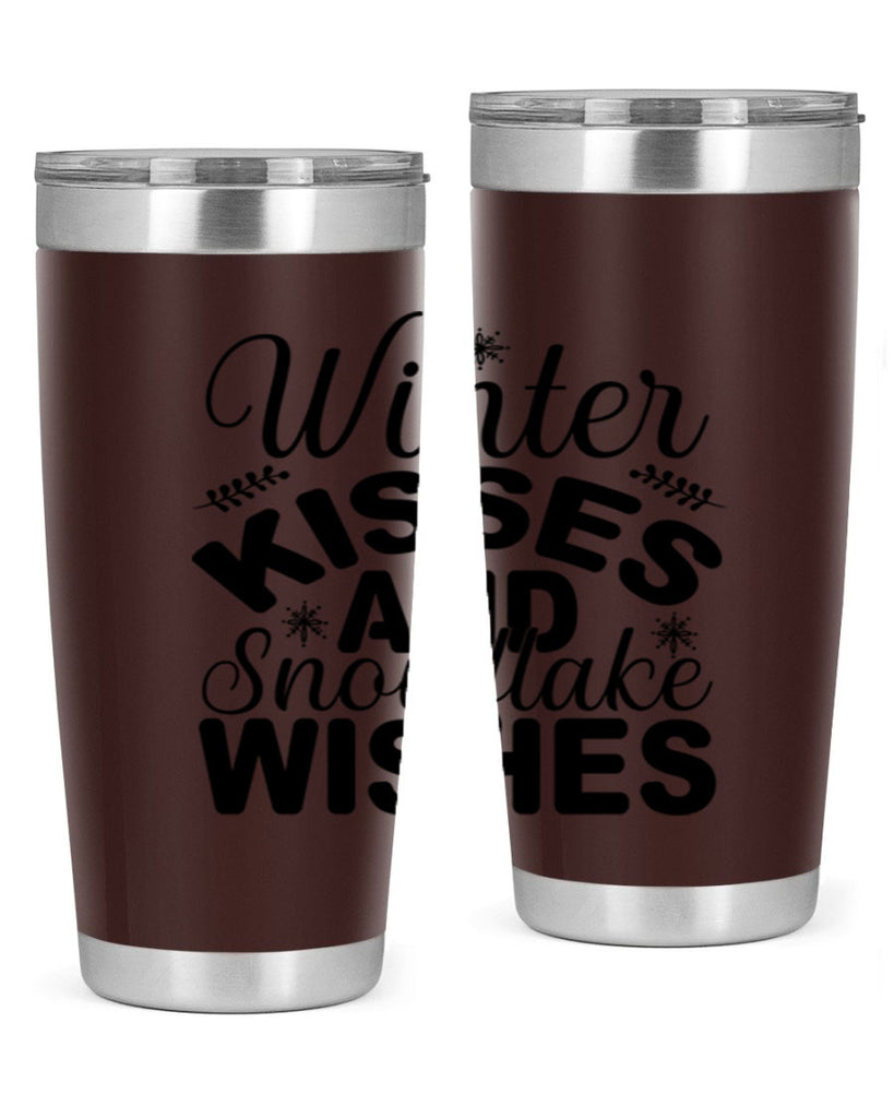 Winter Kisses and Snowflake Wishes 514#- winter- Tumbler