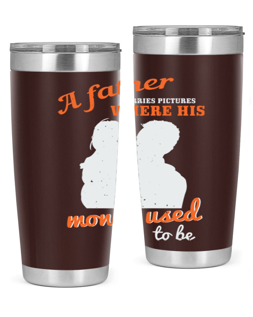 a father carries pictures 273#- fathers day- Tumbler