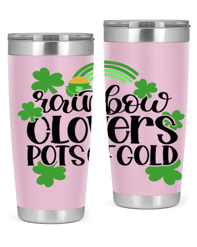 Rainbow Clovers Pots Of Gold Style 35#- St Patricks Day- Tumbler