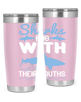 Sharks hug with their mouths Style 22#- shark  fish- Tumbler