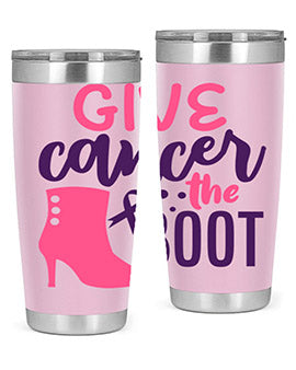 give cancer the boot Style 1#- breast cancer- Tumbler