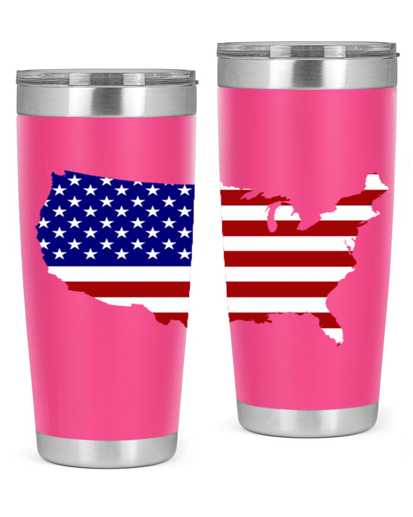 Flag With Map Style 50#- Fourt Of July- Tumbler