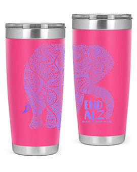 Purple Elephant Alzheimer Awareness 210#- alzheimers- Tumbler
