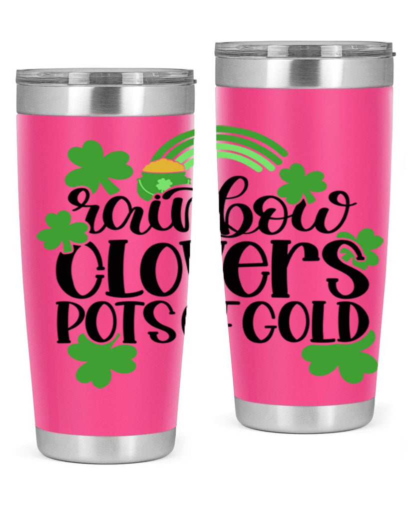 Rainbow Clovers Pots Of Gold Style 35#- St Patricks Day- Tumbler