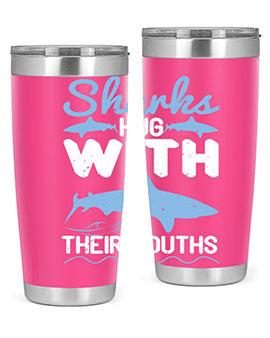 Sharks hug with their mouths Style 22#- shark  fish- Tumbler