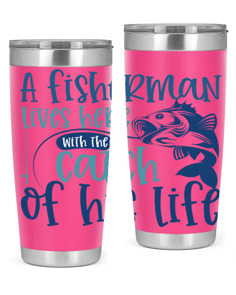 a fisherman lives here with the catch 228#- fishing- Tumbler