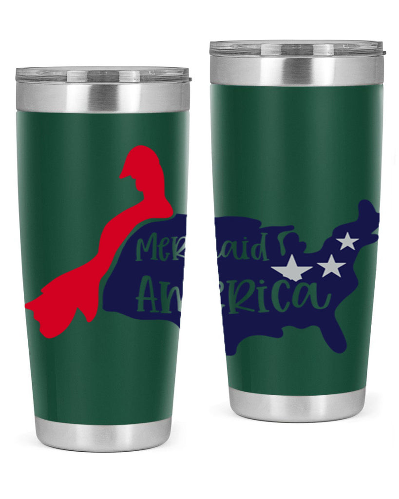 Mermaid In America Style 167#- Fourt Of July- Tumbler