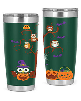 Owl With Pumpkin Halloween Tree A TurtleRabbit 16#- owl- Tumblers