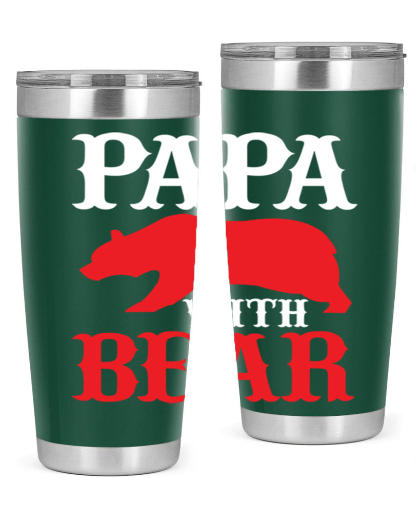PAPA WITH BEAR 111#- grandpa - papa- Tumbler