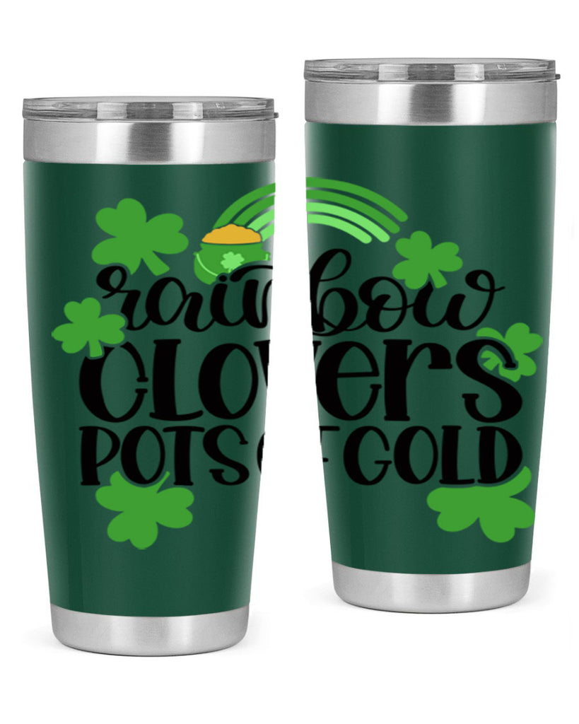 Rainbow Clovers Pots Of Gold Style 35#- St Patricks Day- Tumbler