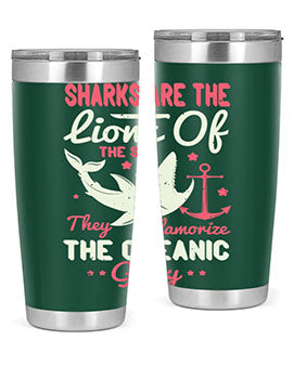 Sharks are the lions of the seaThey glamorize the oceanic glory Style 28#- shark  fish- Tumbler