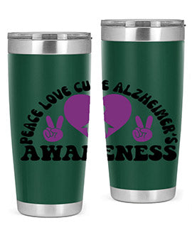 peace love cure alzheimer s awareness 206#- alzheimers- Tumbler