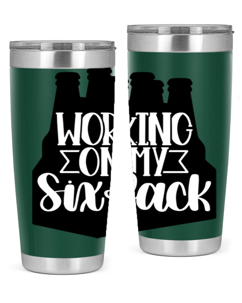 working on my six pack 13#- beer- Tumbler