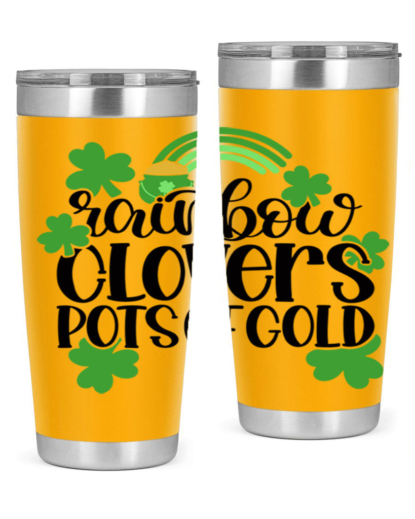 Rainbow Clovers Pots Of Gold Style 35#- St Patricks Day- Tumbler