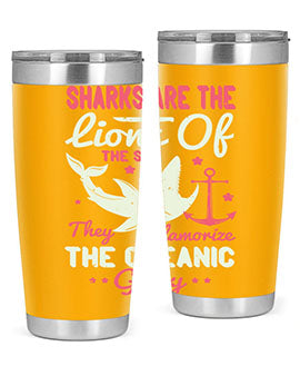 Sharks are the lions of the seaThey glamorize the oceanic glory Style 28#- shark  fish- Tumbler